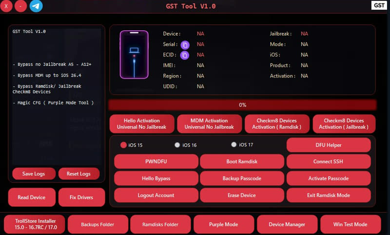 GST Tool — Hello Activation Universal No Jailbreak